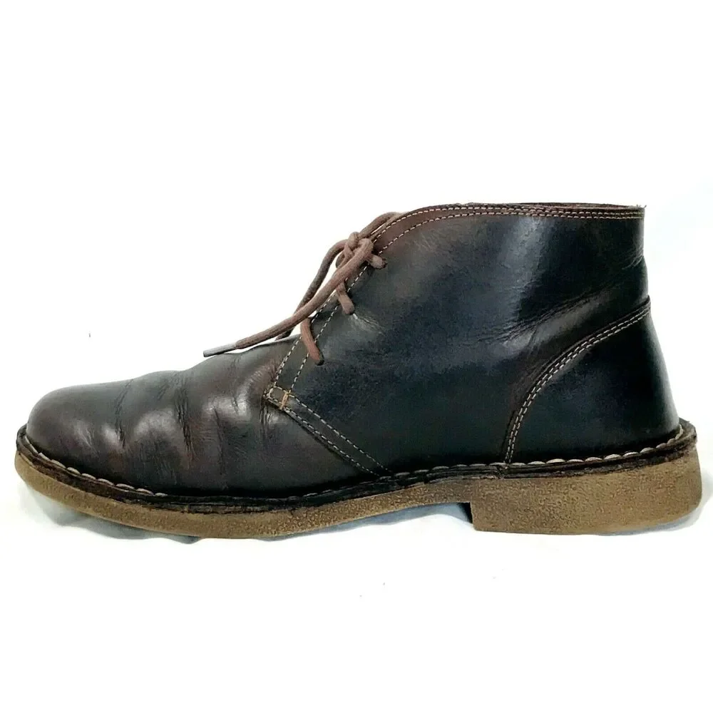 Dockers Ankle Boot Chukka Leather Tussock Brown 9.5 Mens Crepe Sole Lace Up Shoe